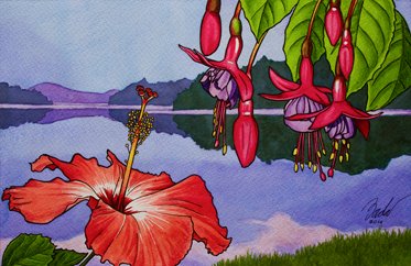 CAYENA Y FUCSIAS AL ALBA